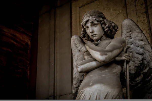 Genoa Italy Circa August 2020 Angel Sculpture Giulio Monteverde Oneto — Stock Photo, Image