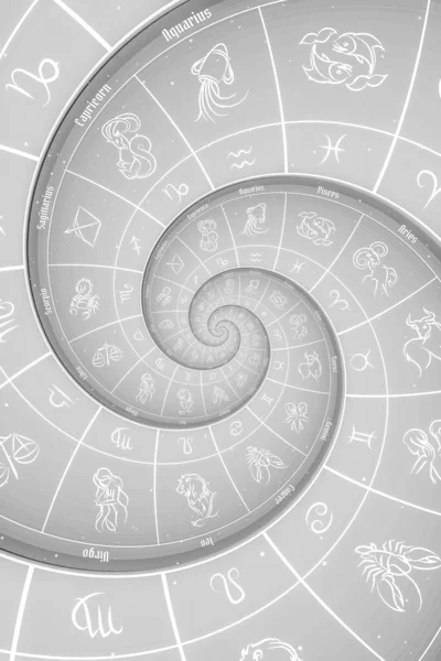 Sfondo Astrologico Con Segni Zodiacali Simbolo Bianco — Foto Stock