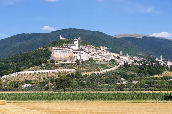 Assisi Paese Umbria Italia Città Famosa Più Importante Basilica San — Foto Stock