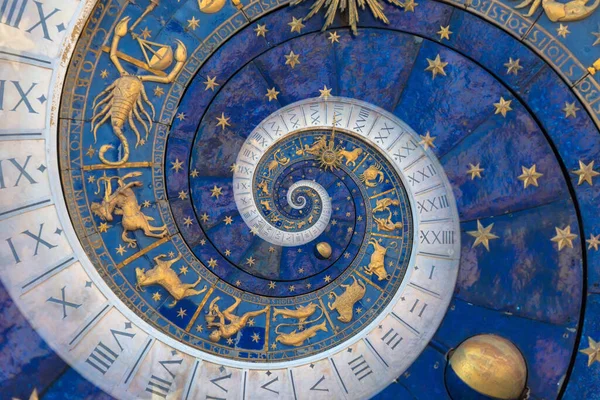 Tło Astrologiczne Znakami Zodiaku Symbolem Niebieski — Zdjęcie stockowe