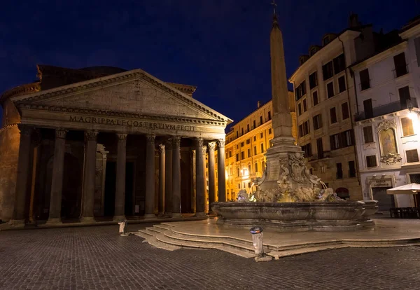 Rzym Włochy Circa Serca 2020 Oświetlony Panteon Nocą Jeden Najbardziej — Zdjęcie stockowe