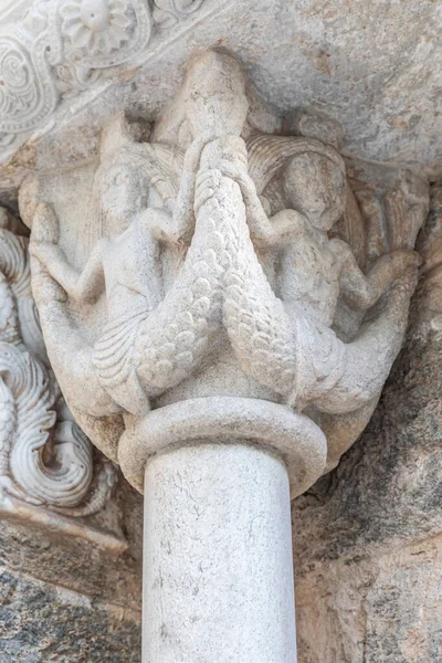 Opactwo Michała Sacra San Michele Włochy Rzeźba Potwora Gargulca Wiek — Zdjęcie stockowe