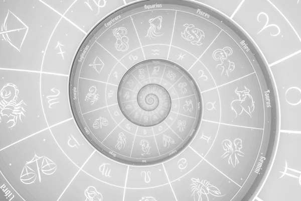 Астрологічний Фон Знаками Зодіаку Символом Білий — стокове фото
