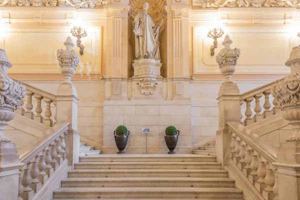 Turín Italia Circa Enero 2022 Entrada Palacio Real Escalera Mármol — Foto de Stock