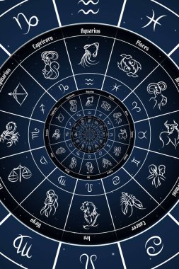 Mistisizm, astroloji, fantezi üzerine soyut eski kavramsal geçmiş - mavi
