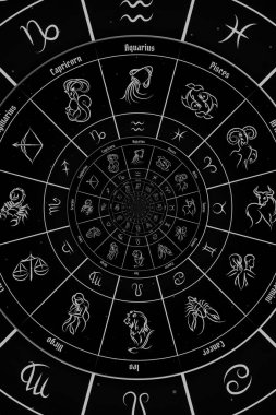 Mistisizm, astroloji, fantezi üzerine soyut eski kavramsal geçmiş - siyah