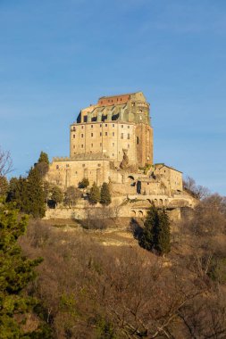 St. Michael Abbey - Sacra di San Michele - İtalya. Manastır ortaçağ binası.