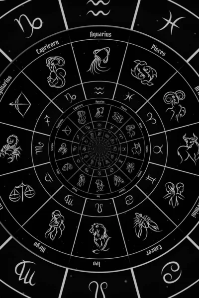 Ancien Fond Conceptuel Abstrait Sur Mysticisme Astrologie Fantaisie Noir — Photo