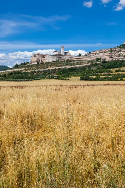 Assisi Paese Umbria Italia Città Famosa Più Importante Basilica San — Foto Stock