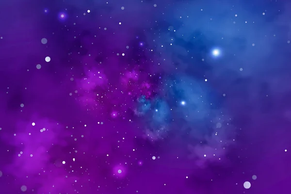 Mavi Mor Nebulalı Yıldızlı Bir Arka Plan Uzay Astronomi Galaksi — Stok fotoğraf