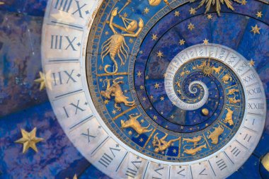 Astroloji ve simya tablosu arkaplan illüstrasyonu - mavi