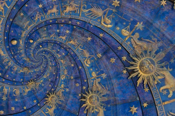 Astrología Alquimia Signo Fondo Ilustración Azul — Foto de Stock