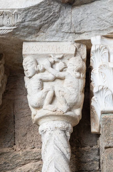 圣米开朗基罗的圣米迦勒修道院 意大利 Gargoyle怪物雕塑 11世纪 — 图库照片