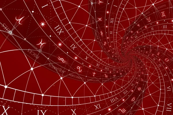 Antecedentes Conceituais Antigos Abstratos Sobre Misticismo Astrologia Fantasia Vermelho — Fotografia de Stock