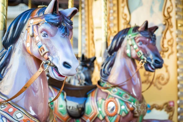 Florença Itália Circa Março 2022 Cavalo Carrossel Vintage Atração Antiga — Fotografia de Stock