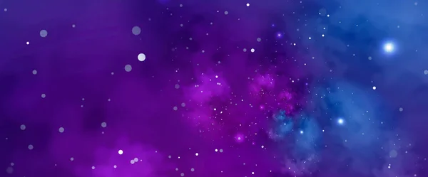 Mavi Mor Nebulalı Yıldızlı Bir Arka Plan Uzay Astronomi Galaksi — Stok fotoğraf