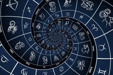 Astroloji ve simya tablosu arkaplan illüstrasyonu - mavi