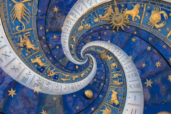 Latar Belakang Konseptual Lama Abstrak Pada Mistisisme Astrologi Fantasi Biru — Stok Foto