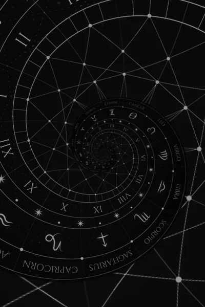 Astrología Alquimia Signo Fondo Ilustración Negro — Foto de Stock