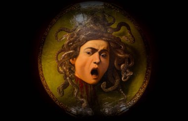Florence, Italy - Circa August 2021: Medusa by Caravaggio, ca 1598 - oil on canvas clipart