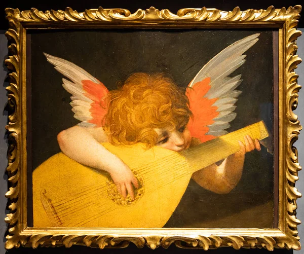 Florencja Włochy Około Sierpnia 2021 Anioł Grający Lutni Rosso Fiorentino — Zdjęcie stockowe