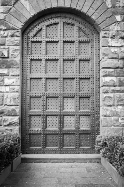 歴史的建造物のアンティークドア セキュリティ ミステリー グランジの概念 — ストック写真