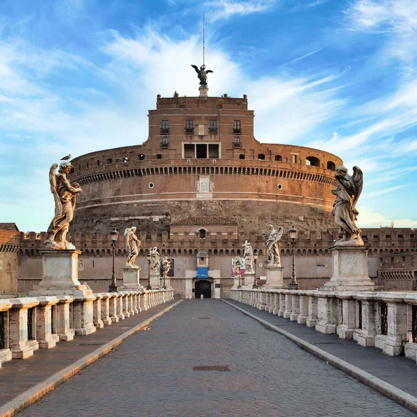 Rzym Włochy Circa Sierpień 2020 Castel Sant Angelo Zamek Świętego — Zdjęcie stockowe