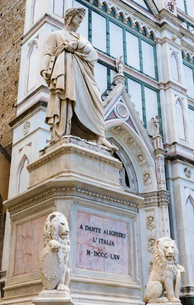 Socha Dante Alighieri Florencii Toskánsko Itálie — Stock fotografie