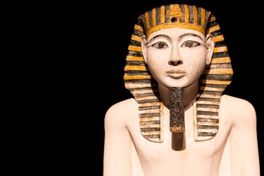 Torino, İtalya - Ocak 2022: Mısır arkeoloji müzesi - antik heykel, M.Ö. 1190 Boşluğu kopyala