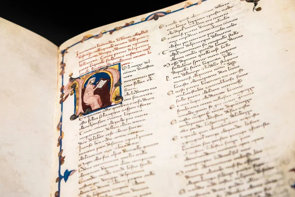 Florença Itália Por Volta Julho 2021 Folha Manuscrito Antigo Dante — Fotografia de Stock