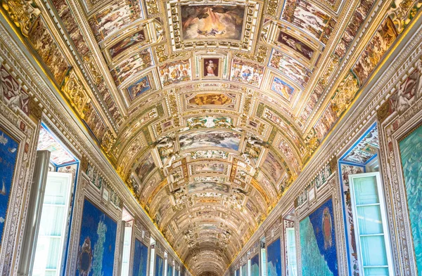 Rome Vatican State Circa August 2020 Perspektiv Galleriet Kartor Vatikanmuseumet — Stockfoto