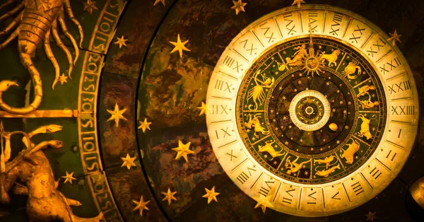 Zodiac Signs Horoscope Background Concept Fantasy Mystery Black — Stock Photo, Image