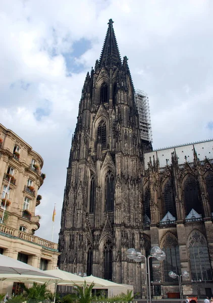 Monumental Building Construction Reconstruction Which Never Stops Cologne Cathedral Located — ストック写真