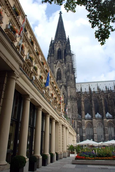 Monumental Building Construction Reconstruction Which Never Stops Cologne Cathedral Located — Stock fotografie