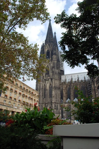 Monumental Building Construction Reconstruction Which Never Stops Cologne Cathedral Located —  Fotos de Stock