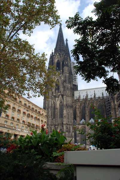 A monumental building, the construction and reconstruction of which never stops. Cologne Cathedral, located in the city of the same name in Germany.