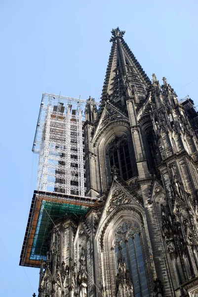 Monumental Building Construction Reconstruction Which Never Stops Cologne Cathedral Located —  Fotos de Stock