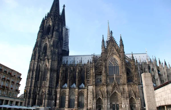 Monumental Building Construction Reconstruction Which Never Stops Cologne Cathedral Located — Photo