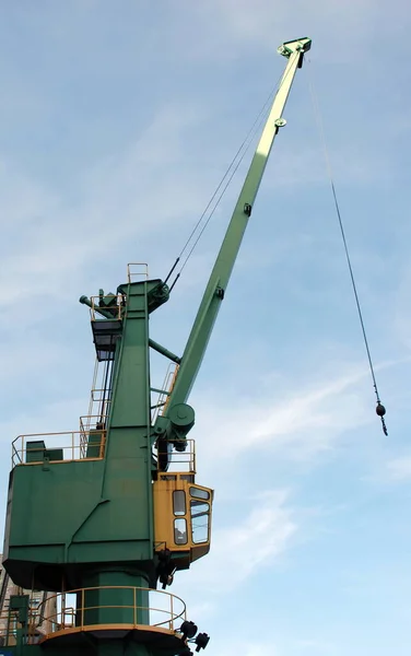 Grue Portuaire Sur Remblai Ville Cologne Allemagne — Photo