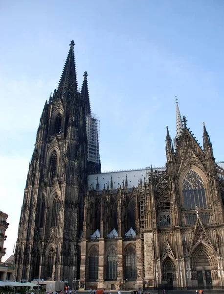 Monumental Building Construction Reconstruction Which Never Stops Cologne Cathedral Located Лицензионные Стоковые Изображения