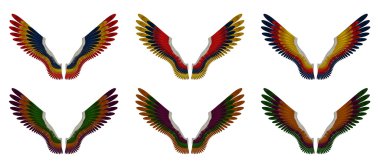 Angel wings paketi - muhtelif üçlü renkler