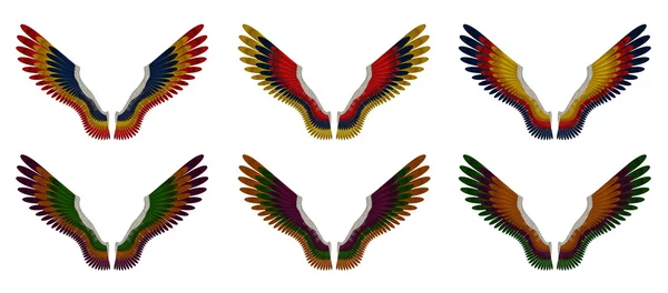 Opakowanie - różne kolory trzy skrzydła anioła — Zdjęcie stockowe