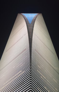 moderne wolkenkrabber shanghai bij nacht