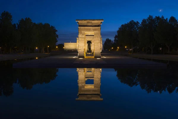 Templo de Debod на заході сонця, Мадрид Стокова Картинка