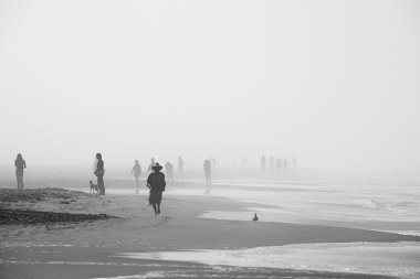 Morning walkers in Ocean Beach, San Francisco