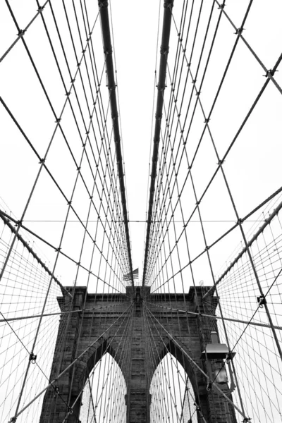 ブルックリン橋、黒と白 ストック画像
