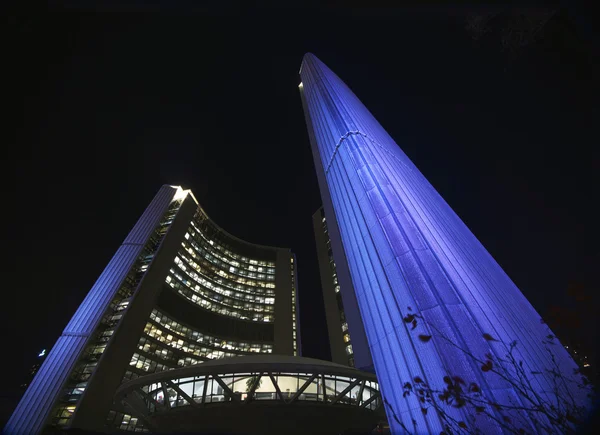 Geceleri, toronto Belediye Binası — Stok fotoğraf