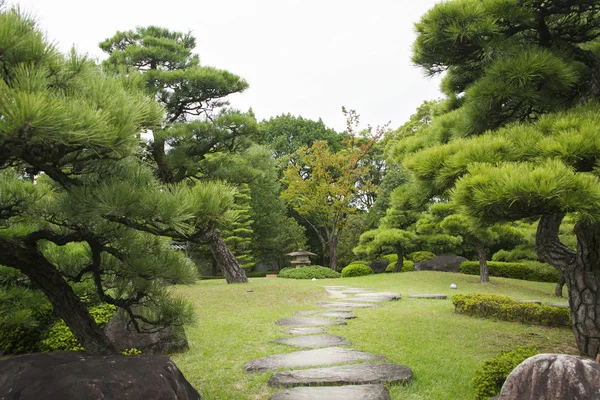 Japanischer Garten im Frühherbst, himeji — Stockfoto