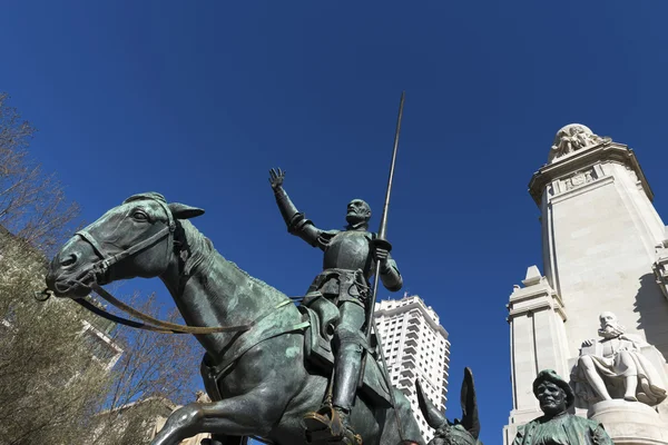 Tribute to Cervantes, Madrid — Stock Photo, Image