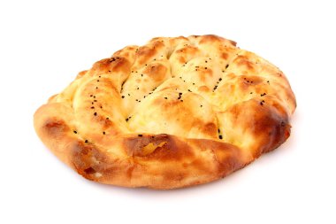 beyaz zemin üzerinde pide